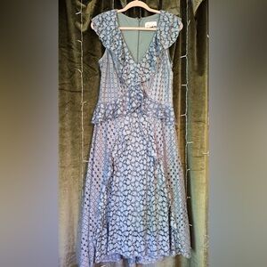 Anthropologie teal lace dress - high-low- 12